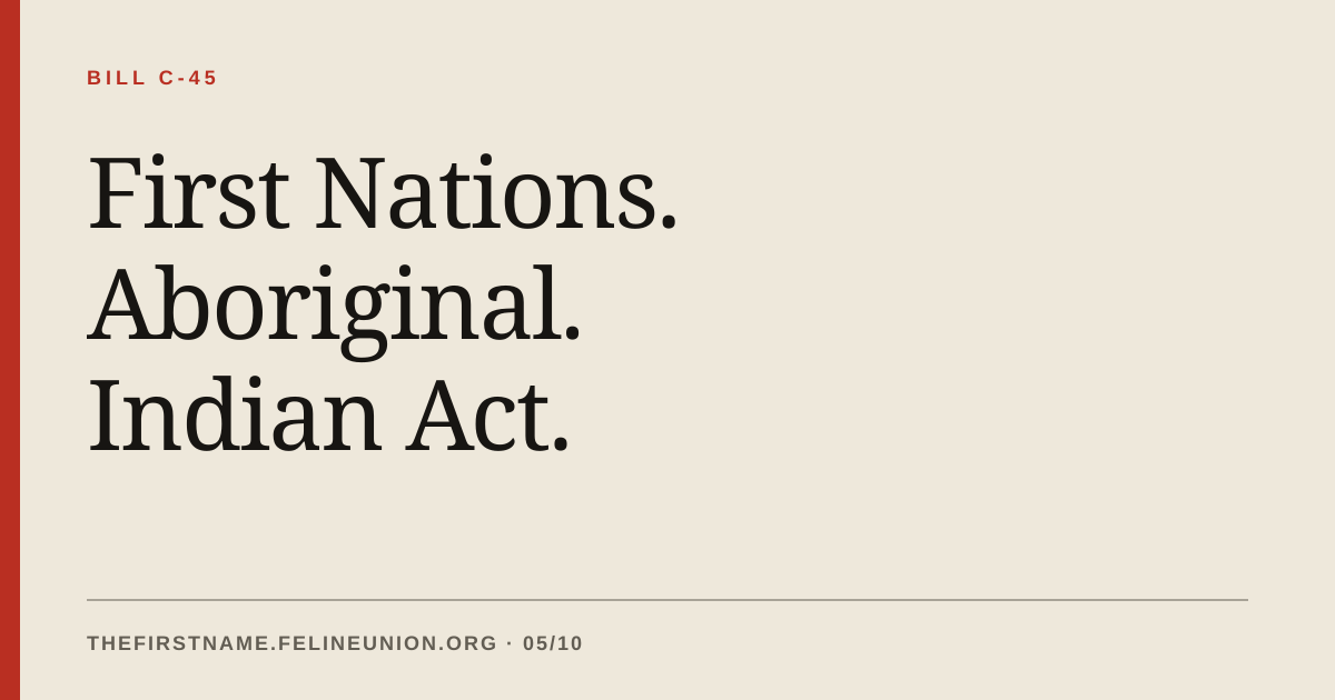 First Nations. Aboriginal. Indian Act.