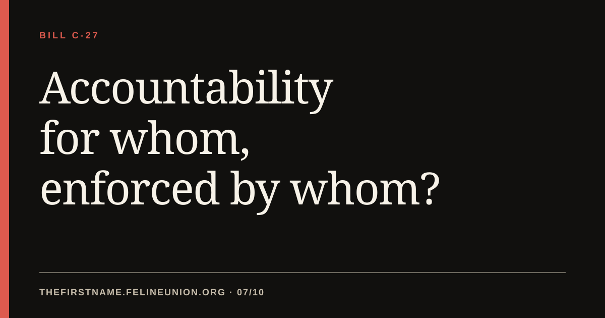 Accountability for whom, enforced by whom?
